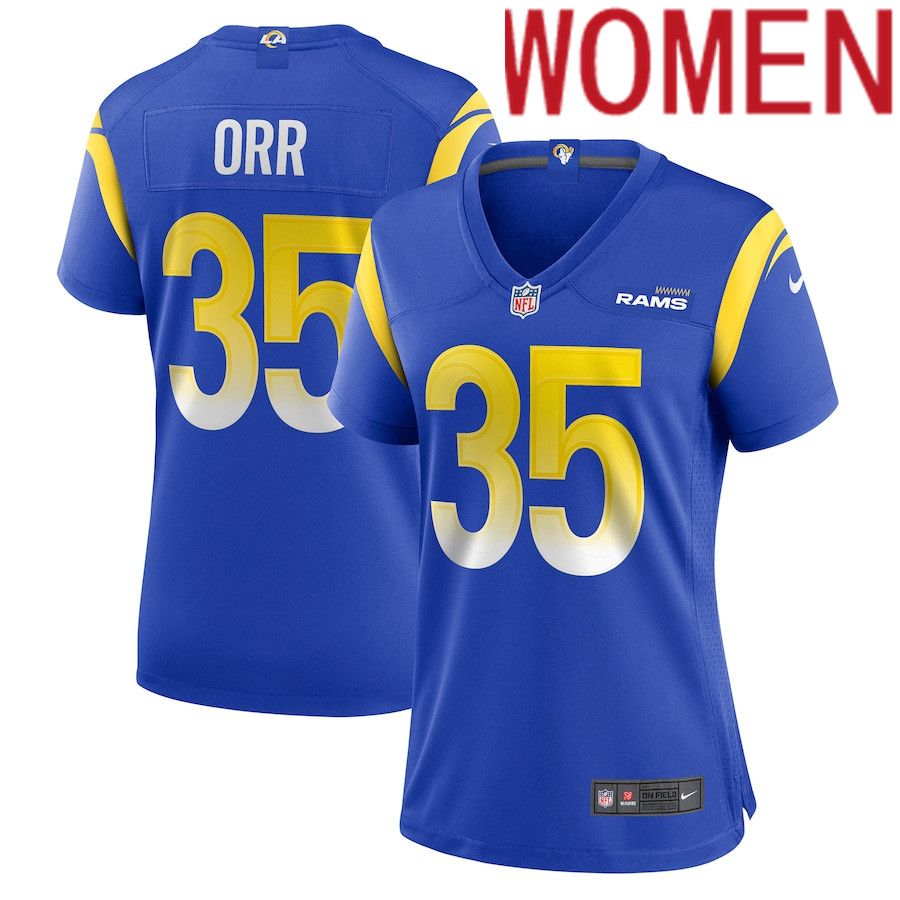 Cheap Women Los Angeles Rams 35 Kareem Orr Nike Royal Player Game NFL Jersey